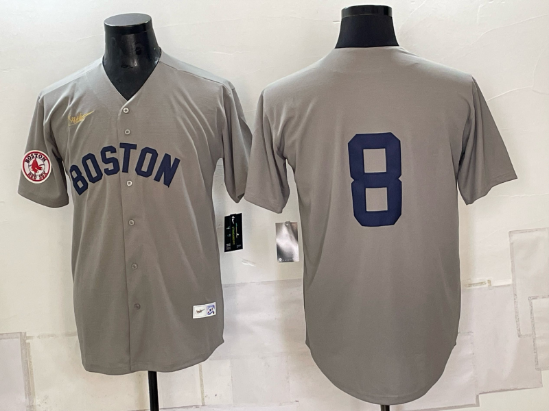 Men Boston Red Sox #8 grey 2026 Nike MLB Jerseys 0907001->milwaukee brewers->MLB Jersey